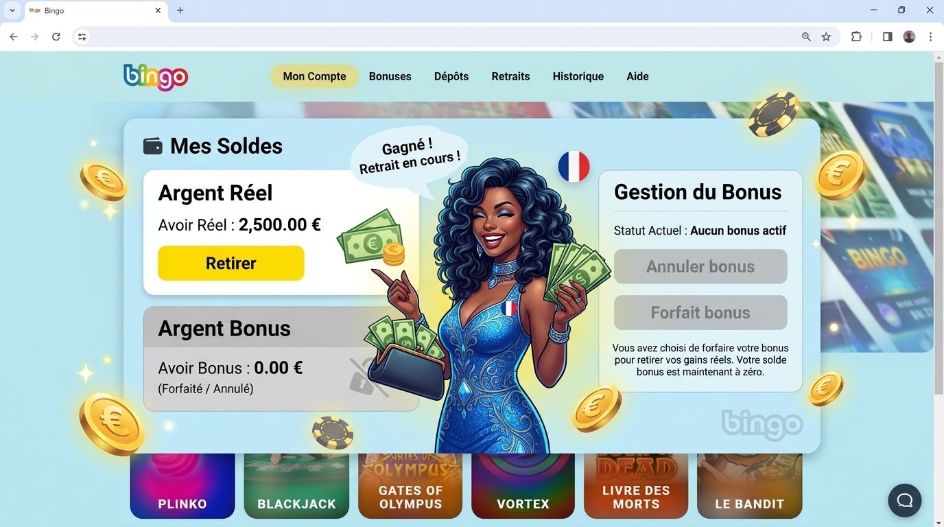 Annulation d’un bonus pour obtenir rapidement les fonds réels.